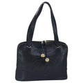 CHANEL COCO Mark Tote Bag Caviar Skin Black Gold CC yk15761