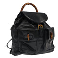 GUCCI Bamboo Backpack Leather Black Gold 003 2058 0016 yk15777