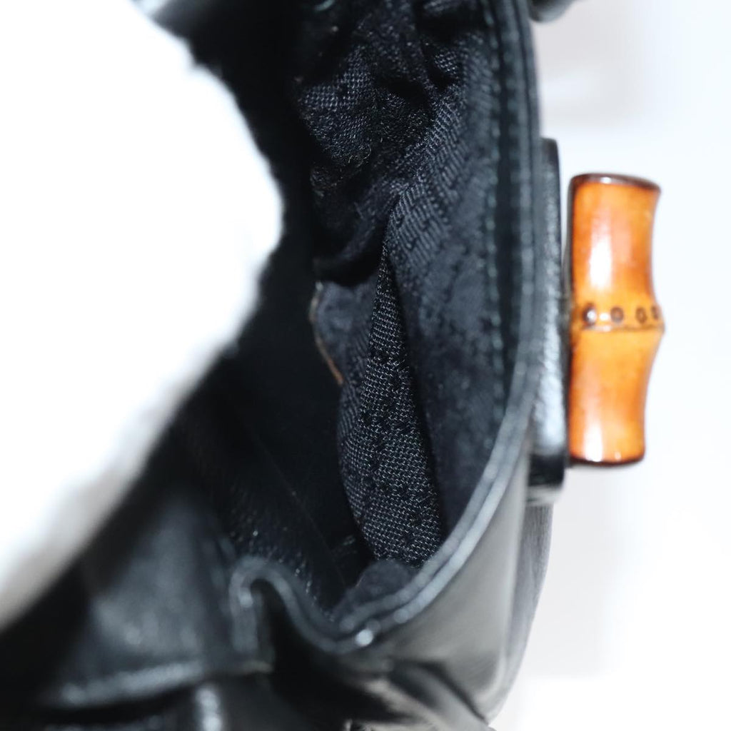 GUCCI Bamboo Backpack Leather Black Gold 003 2058 0016 yk15777