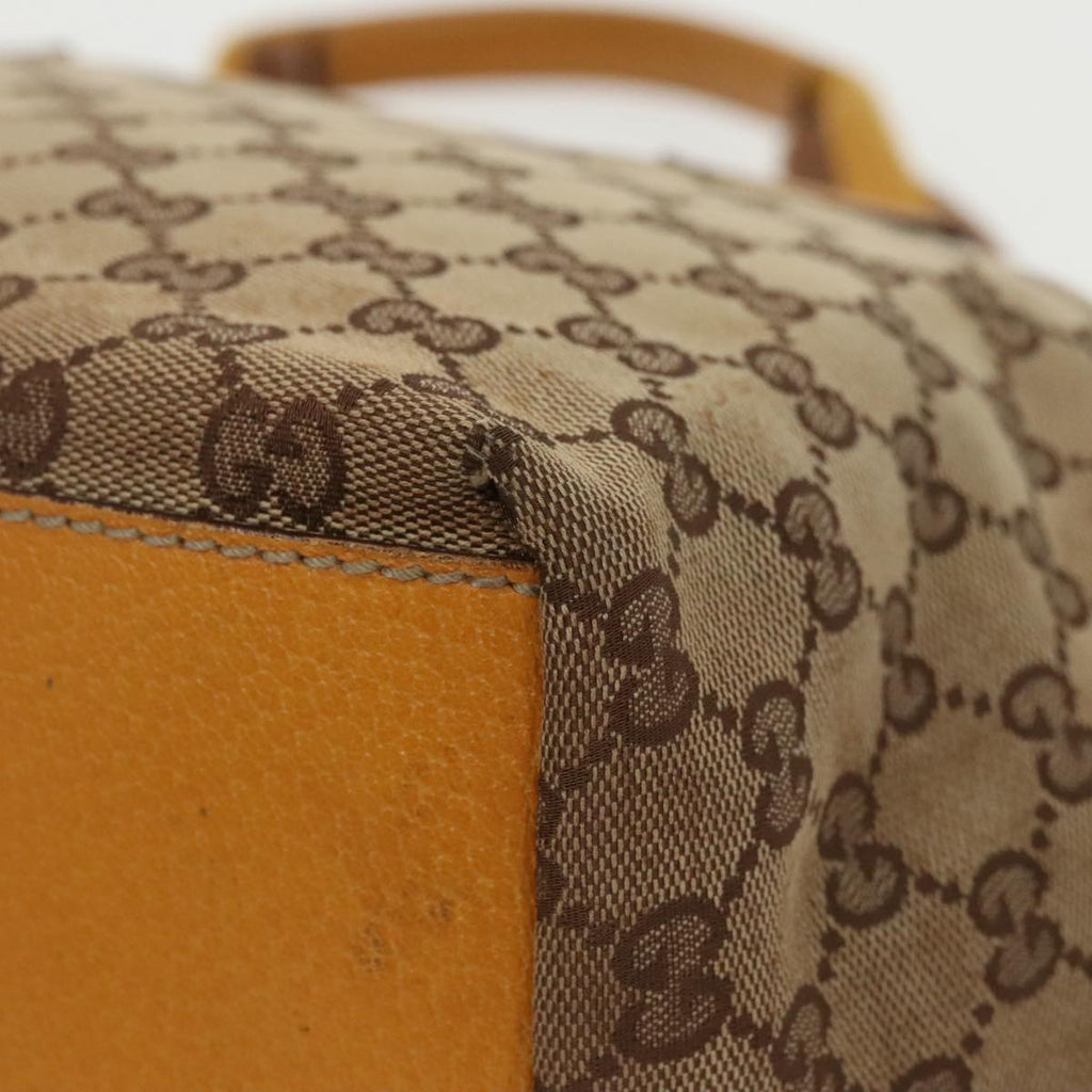 GUCCI GG Canvas Tote Bag Beige Silver 131230 yk15782