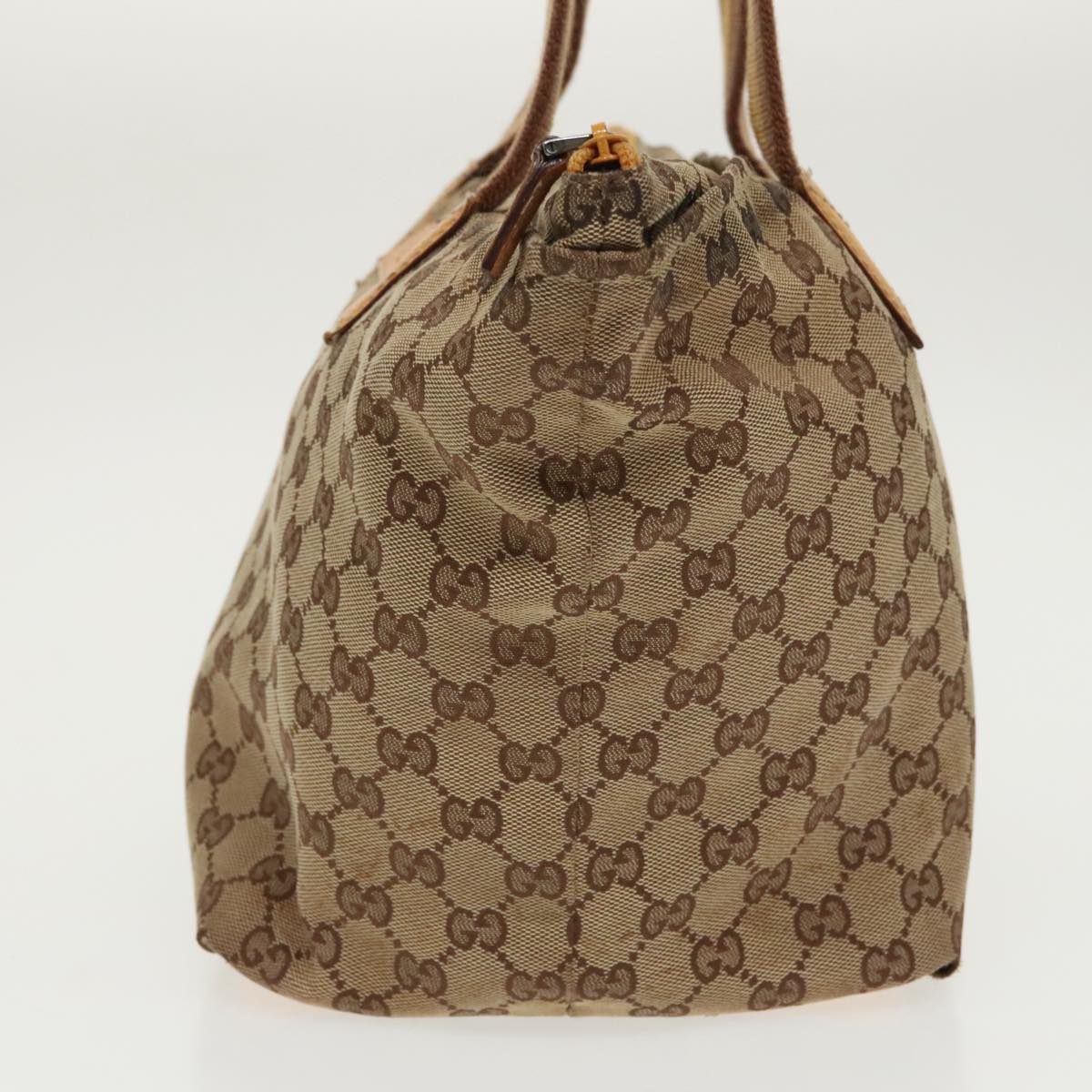 GUCCI GG Canvas Tote Bag Beige Silver 131230 yk15782