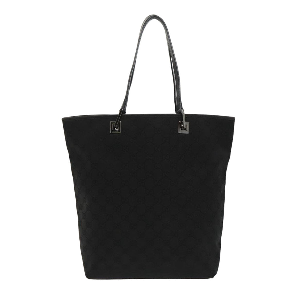 GUCCI GG Canvas Tote Bag Black Silver 31243 yk15819