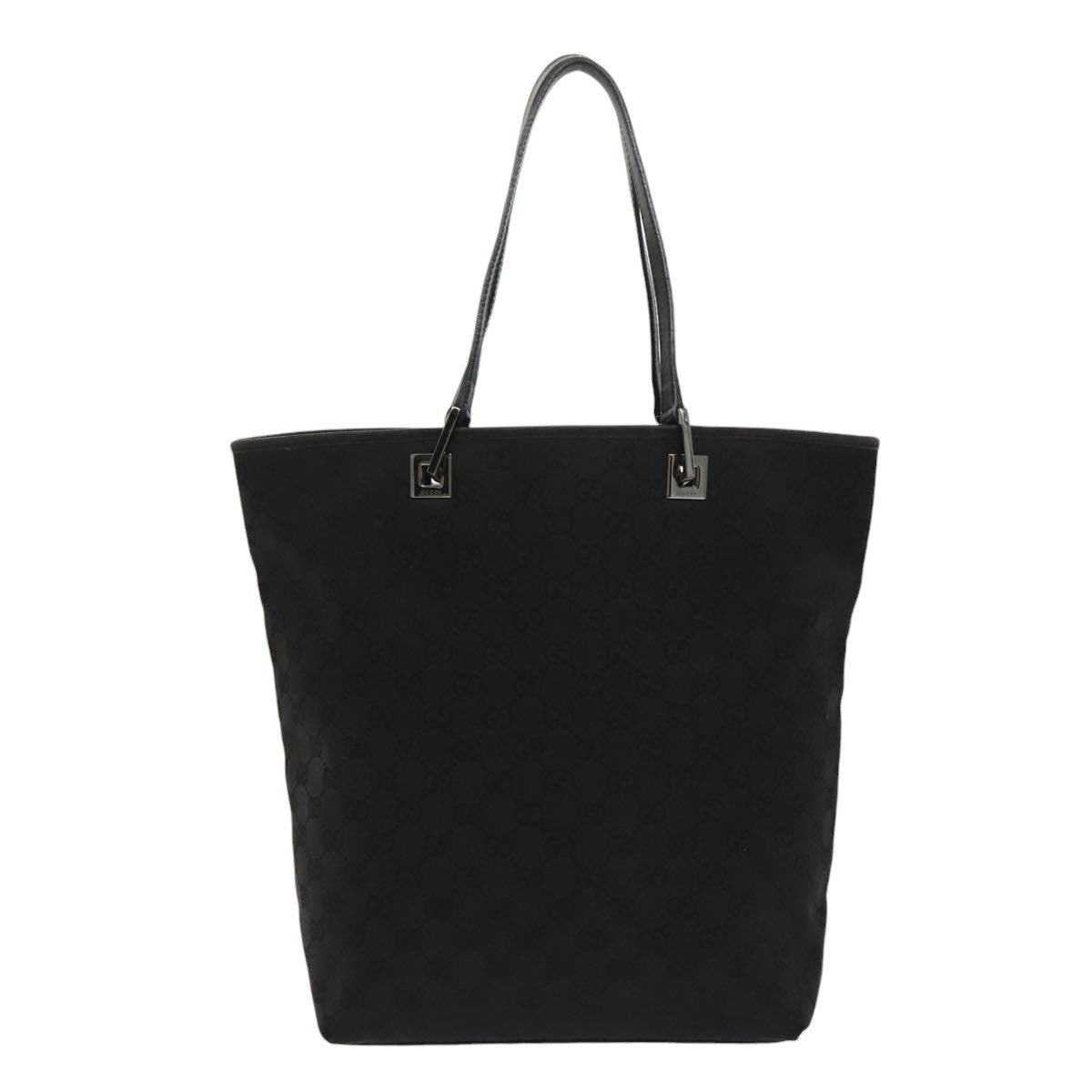 GUCCI GG Canvas Tote Bag Black Silver 31243 yk15819