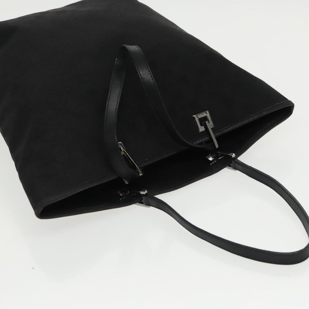 GUCCI GG Canvas Tote Bag Black Silver 31243 yk15819