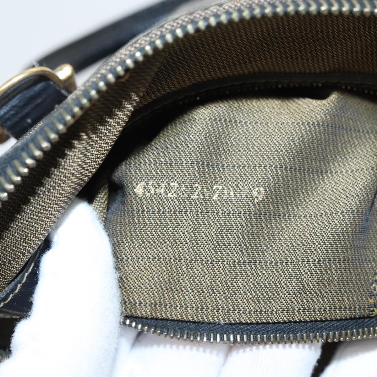 FENDI Zucca Canvas Hand Bag Brown Black gold yk15834