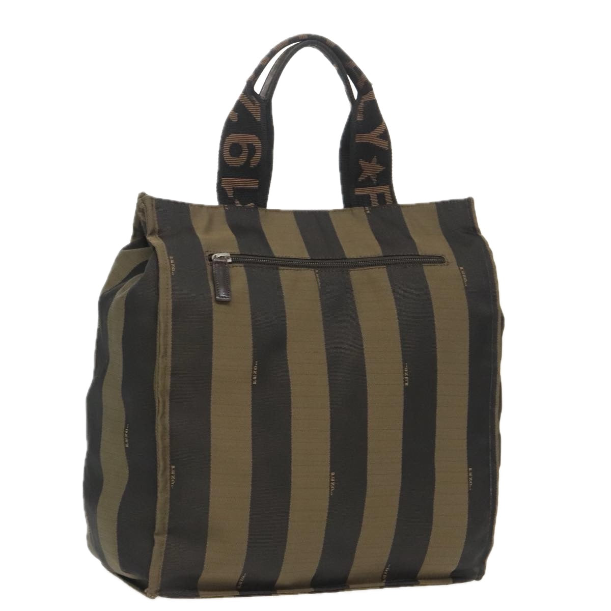 FENDI Pecan Canvas Hand Bag Brown Black yk15857