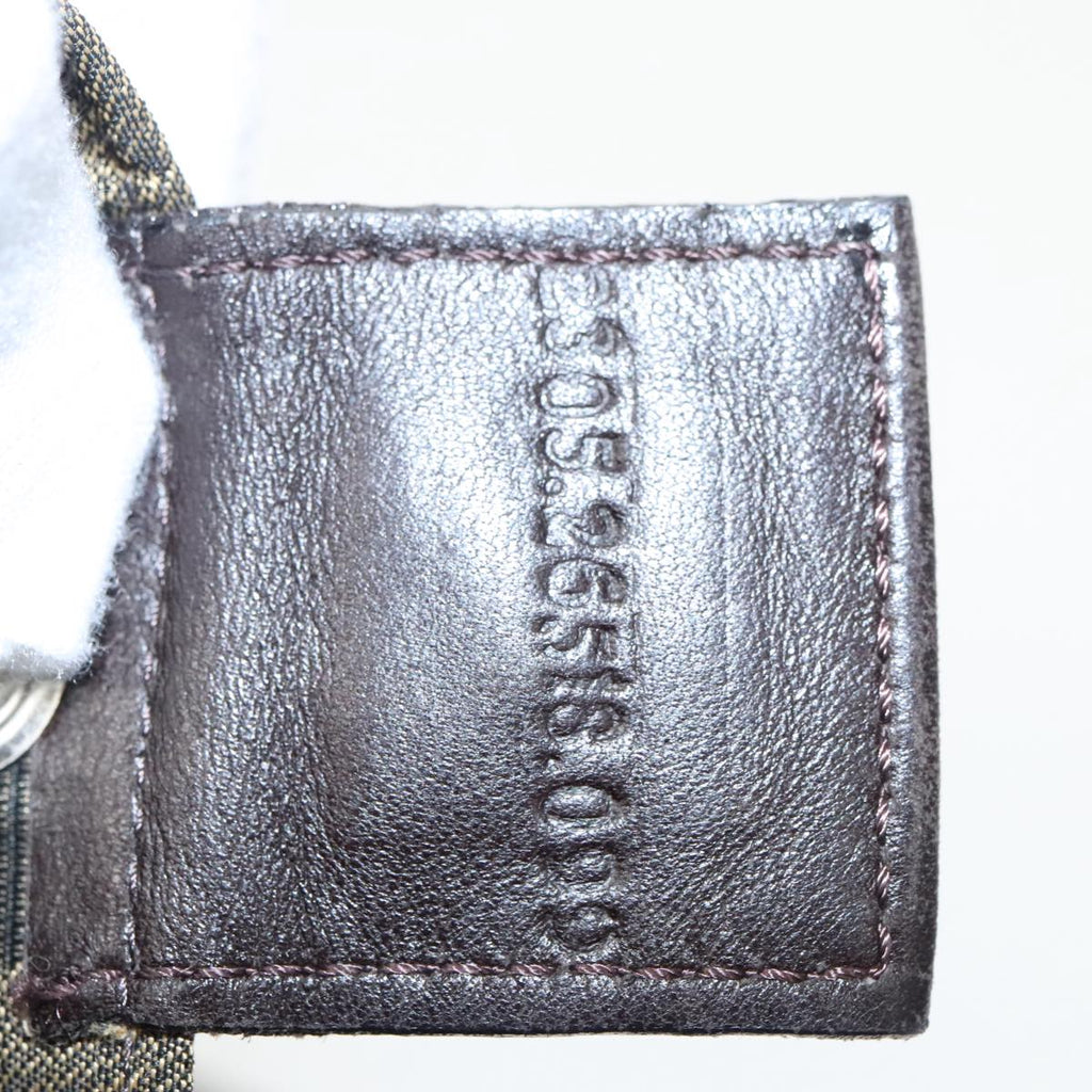 FENDI Pecan Canvas Hand Bag Brown Black yk15857