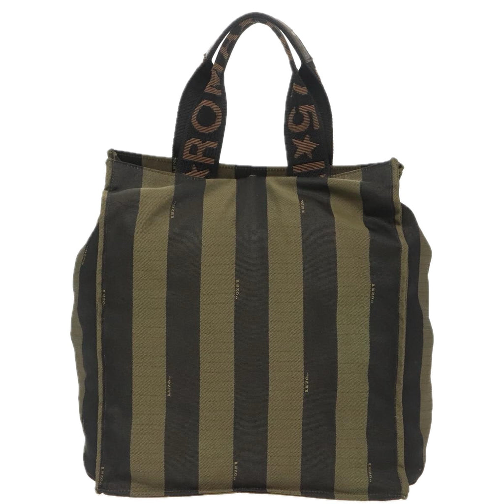 FENDI Pecan Canvas Hand Bag Brown Black yk15857