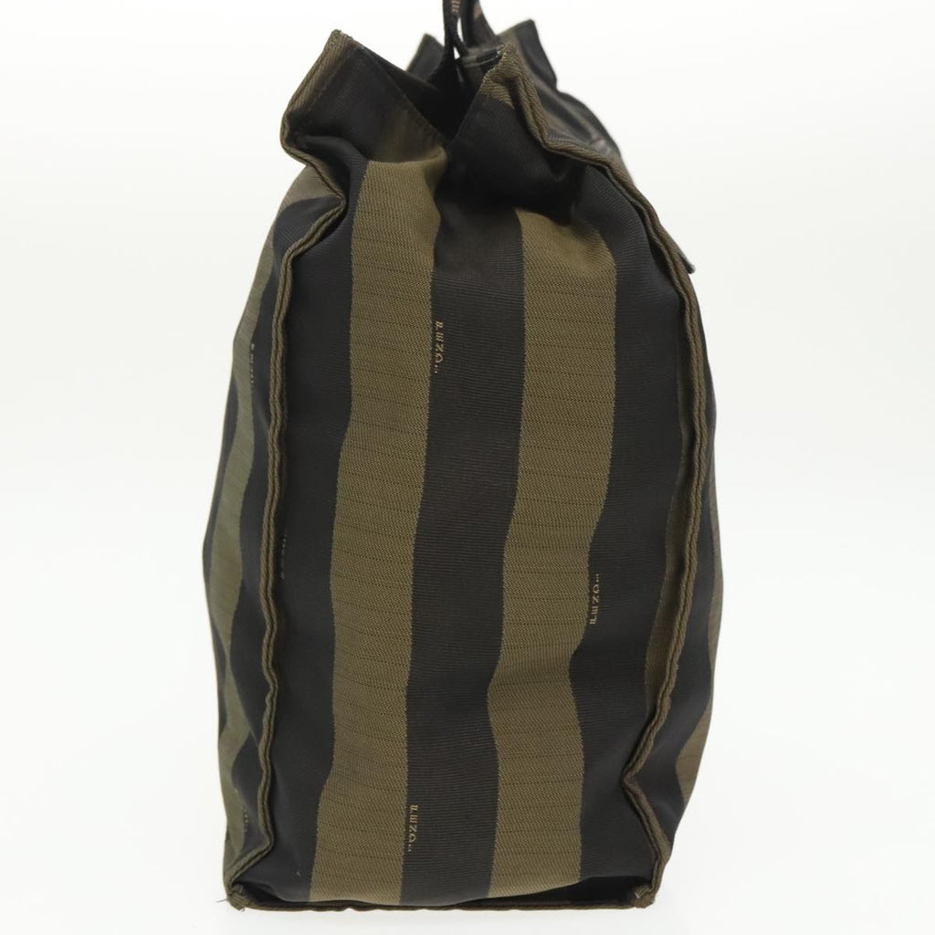 FENDI Pecan Canvas Hand Bag Brown Black yk15857