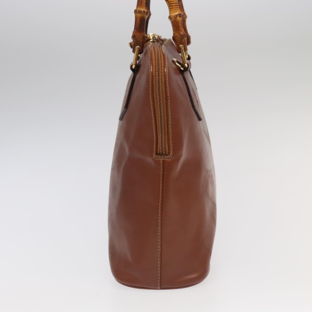 GUCCI Bamboo Hand Bag Leather 2way Brown Gold 000 1186 0289 yk15862
