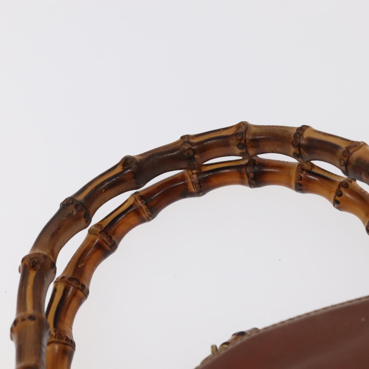 GUCCI Bamboo Hand Bag Leather 2way Brown Gold 000 1186 0289 yk15862