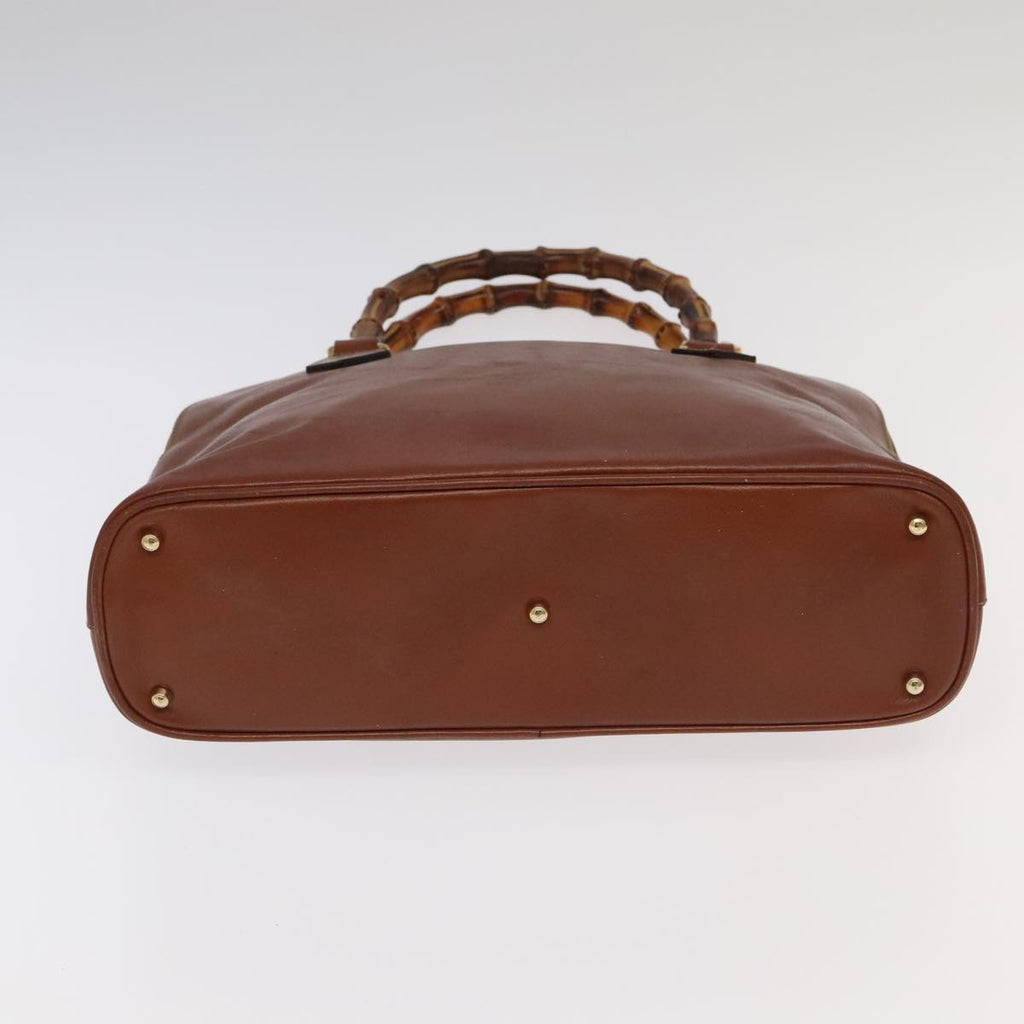 GUCCI Bamboo Hand Bag Leather 2way Brown Gold 000 1186 0289 yk15862