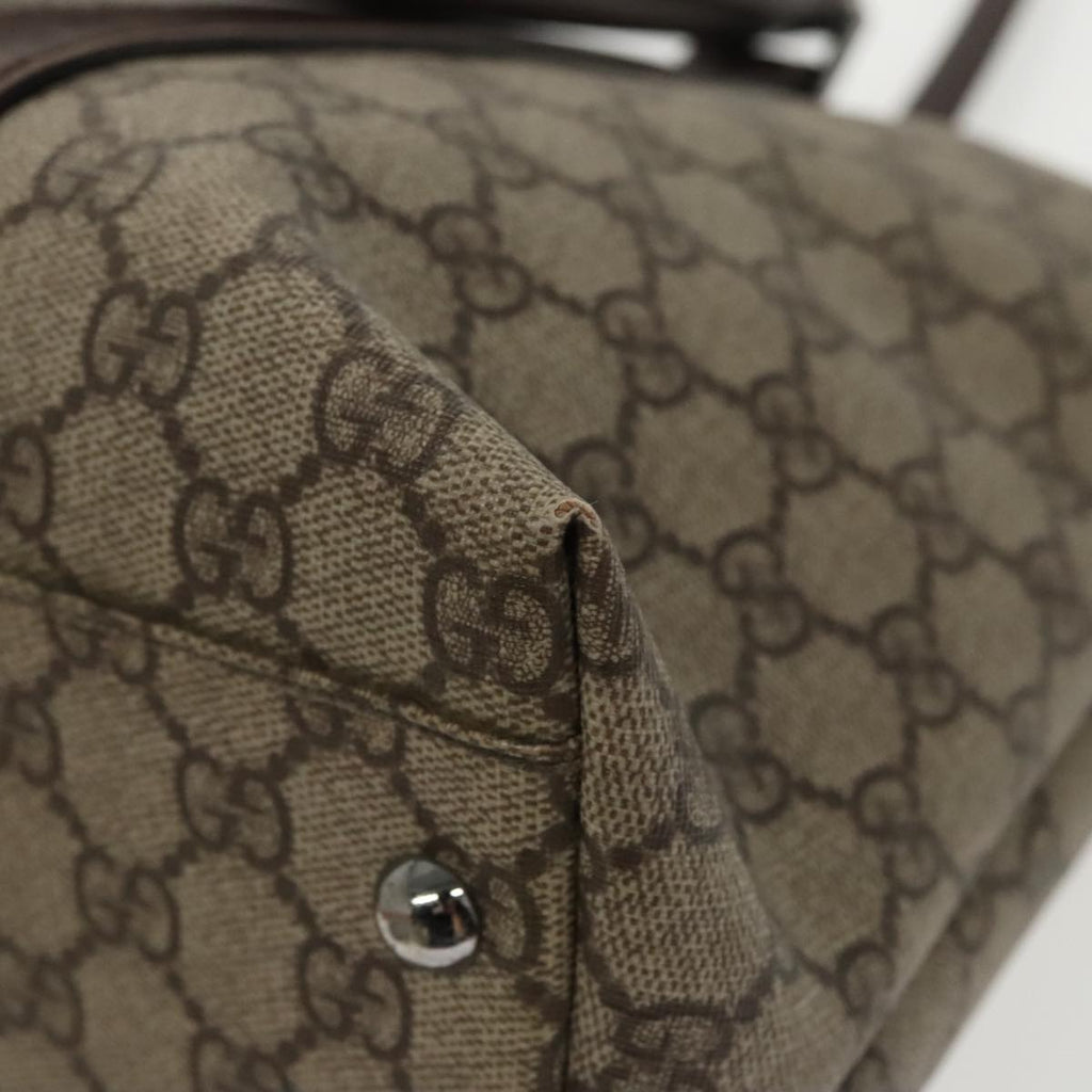 GUCCI GG Supreme Tote Bag PVC Beige Silver 114595 yk15868