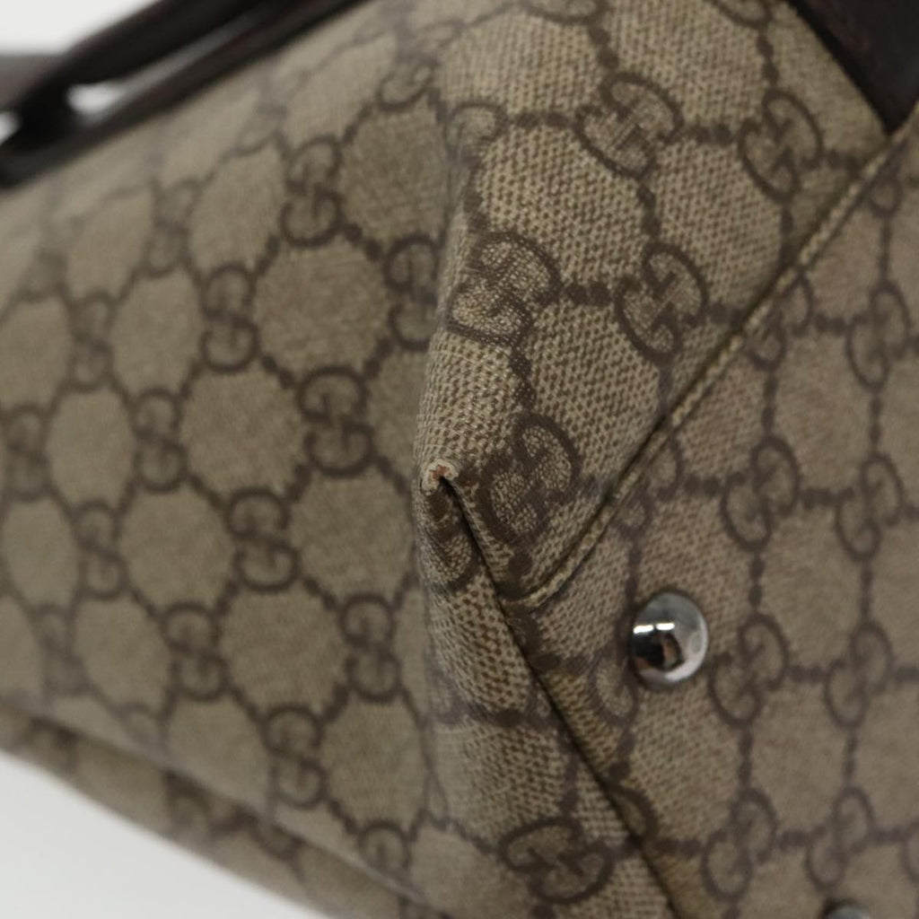 GUCCI GG Supreme Tote Bag PVC Beige Silver 114595 yk15868