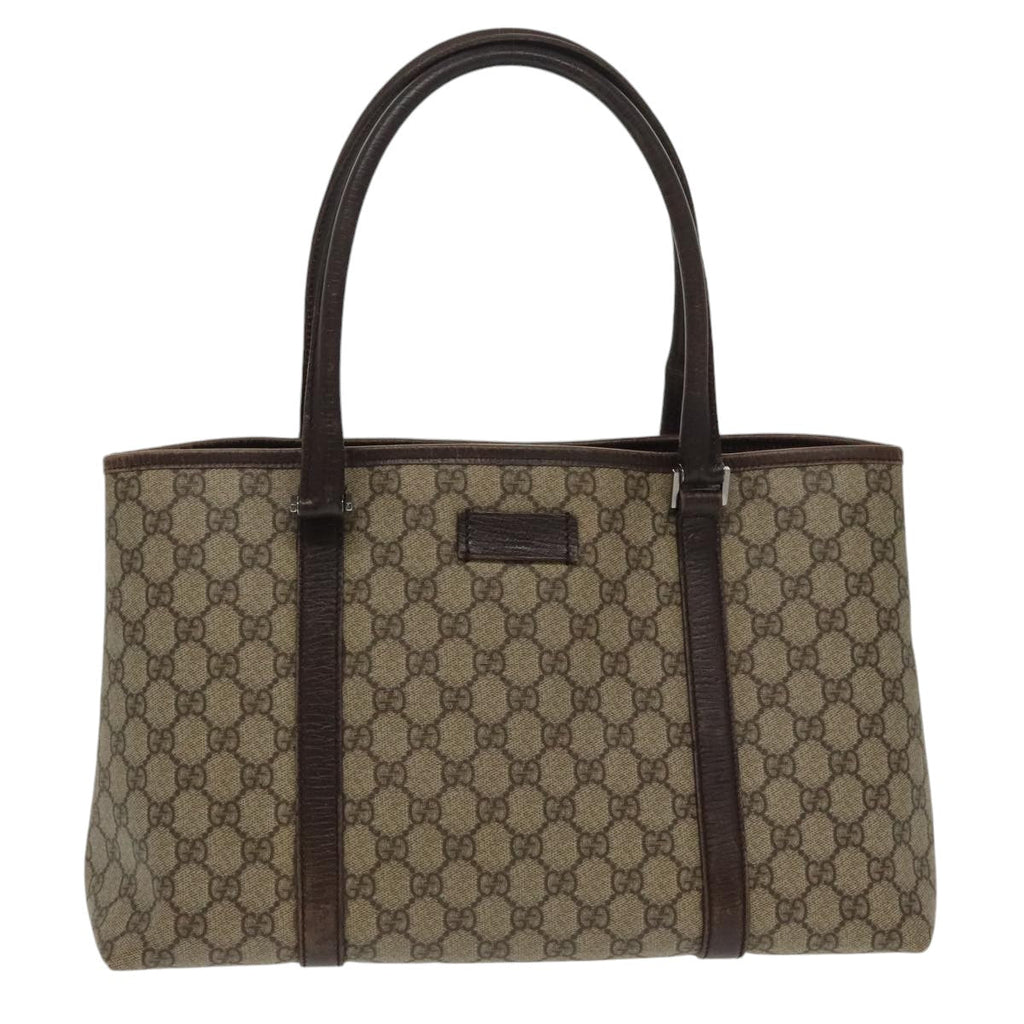 GUCCI GG Supreme Tote Bag PVC Beige Silver 114595 yk15868