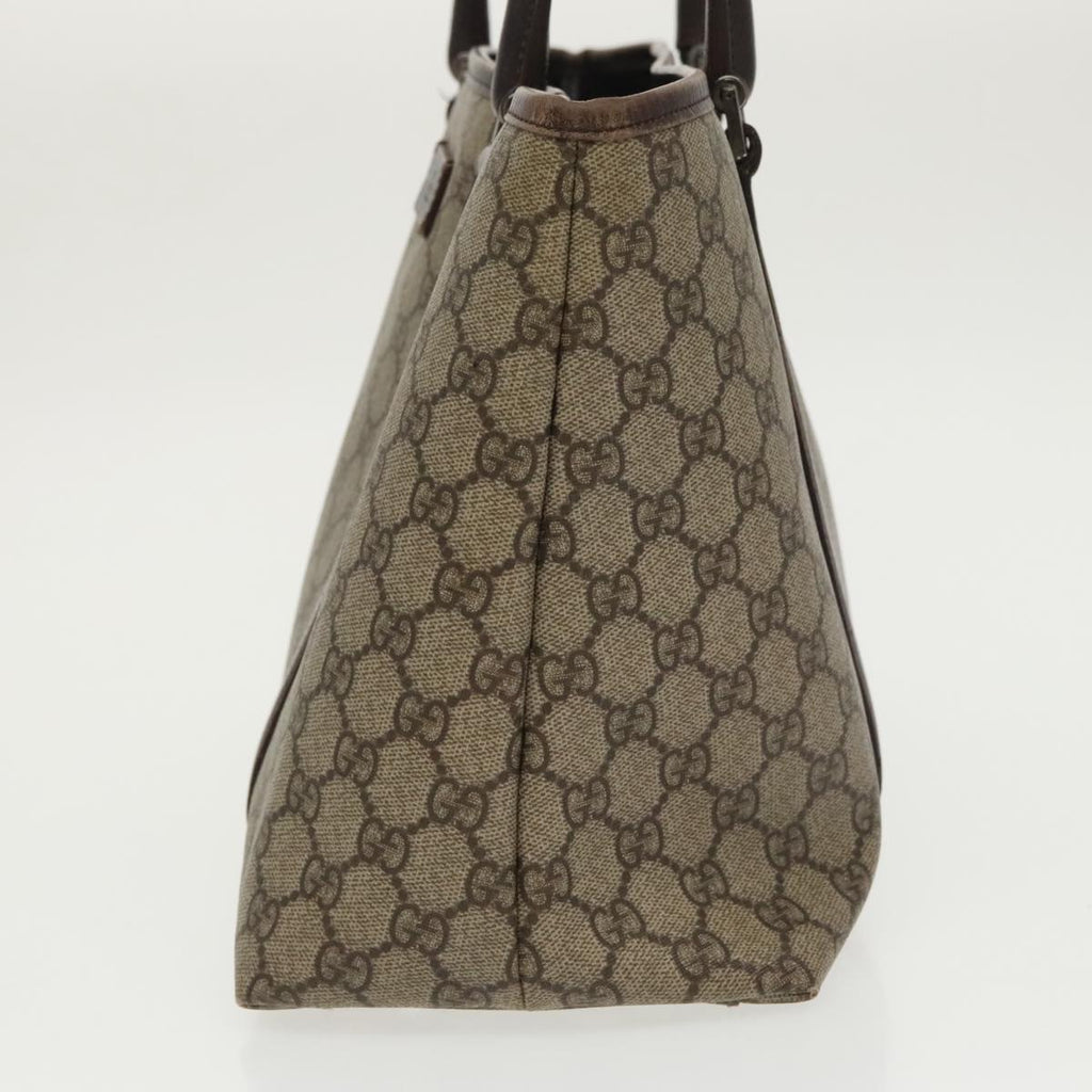 GUCCI GG Supreme Tote Bag PVC Beige Silver 114595 yk15868