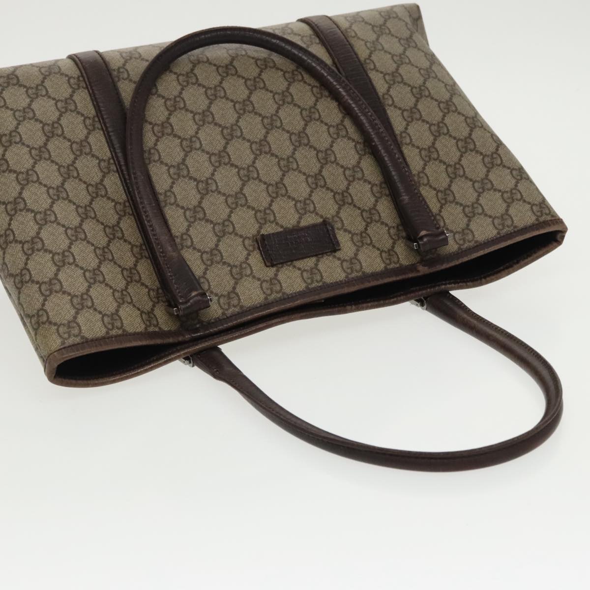 GUCCI GG Supreme Tote Bag PVC Beige Silver 114595 yk15868