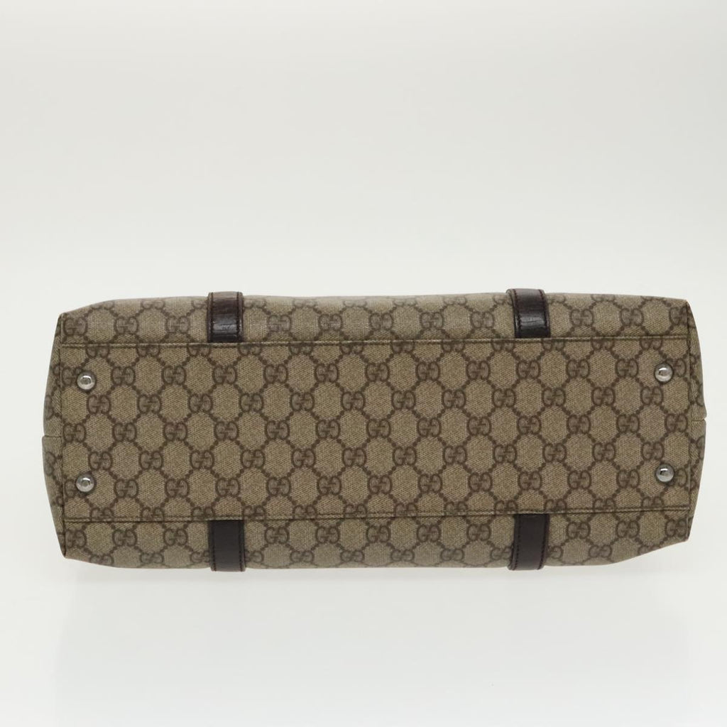 GUCCI GG Supreme Tote Bag PVC Beige Silver 114595 yk15868