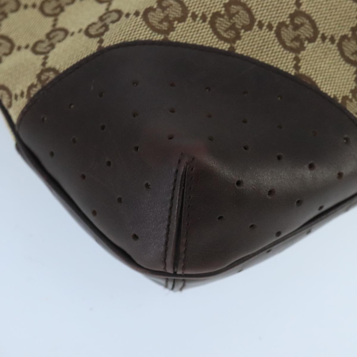 GUCCI GG Canvas interlocking Web Sherry Line Hand Bag White 114875 yk15870