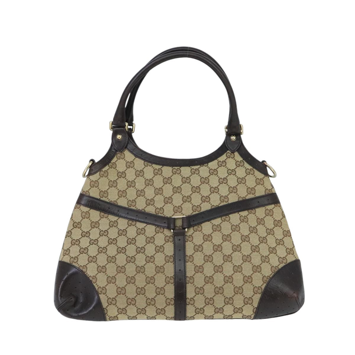 GUCCI GG Canvas interlocking Web Sherry Line Hand Bag White 114875 yk15870