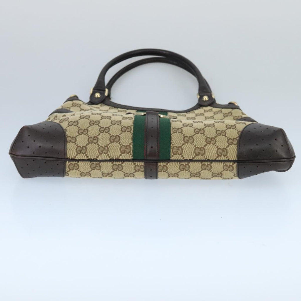 GUCCI GG Canvas interlocking Web Sherry Line Hand Bag White 114875 yk15870