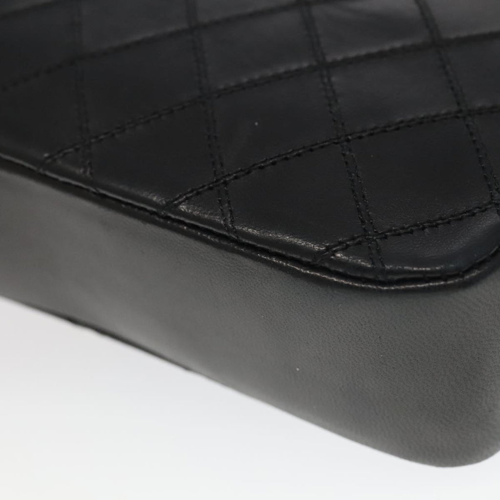 CHANEL Bicolore Chain Deca COCO Mark Bag Lamb Skin Black CC yk15897