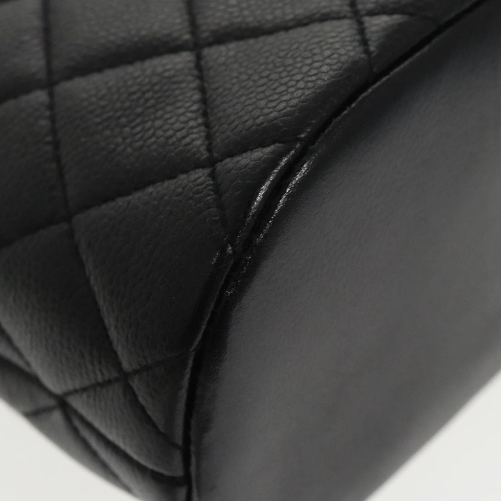CHANEL Matelasse Tote Bag Caviar Skin Black CC yk15918A