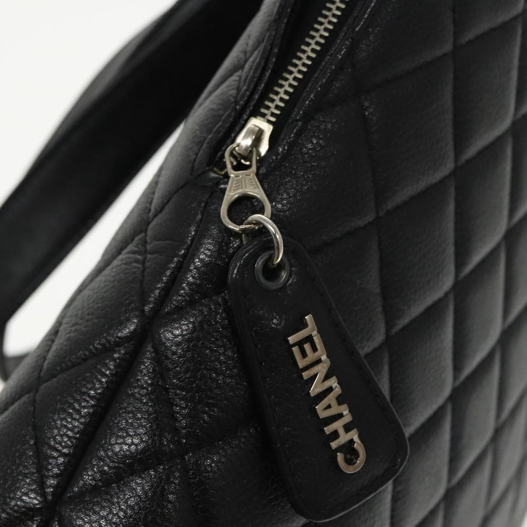 CHANEL Matelasse Tote Bag Caviar Skin Black CC yk15918A