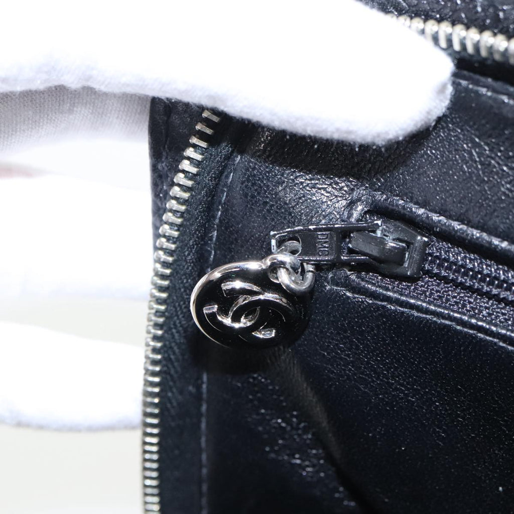 CHANEL Matelasse Tote Bag Caviar Skin Black CC yk15918A