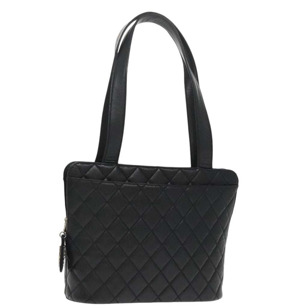 CHANEL Matelasse Tote Bag Caviar Skin Black CC yk15918A