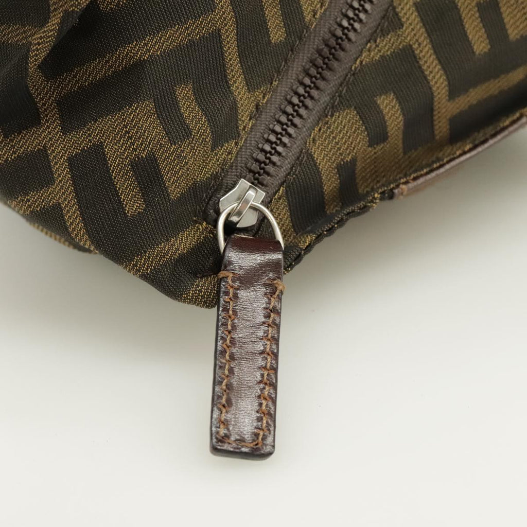 FENDI Zucca Canvas Pouch Brown Black yk15922