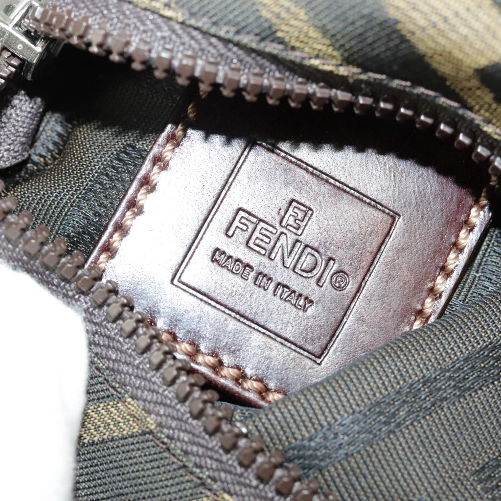 FENDI Zucca Canvas Pouch Brown Black yk15922