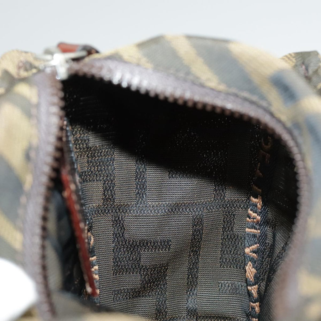 FENDI Zucca Canvas Pouch Brown Black yk15922
