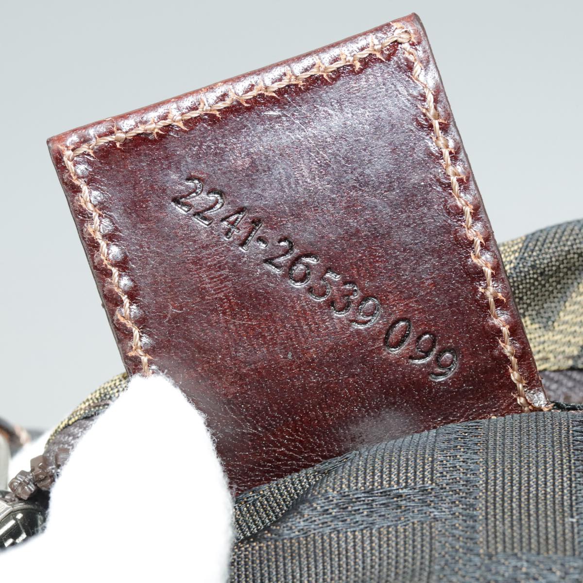 FENDI Zucca Canvas Pouch Brown Black yk15922