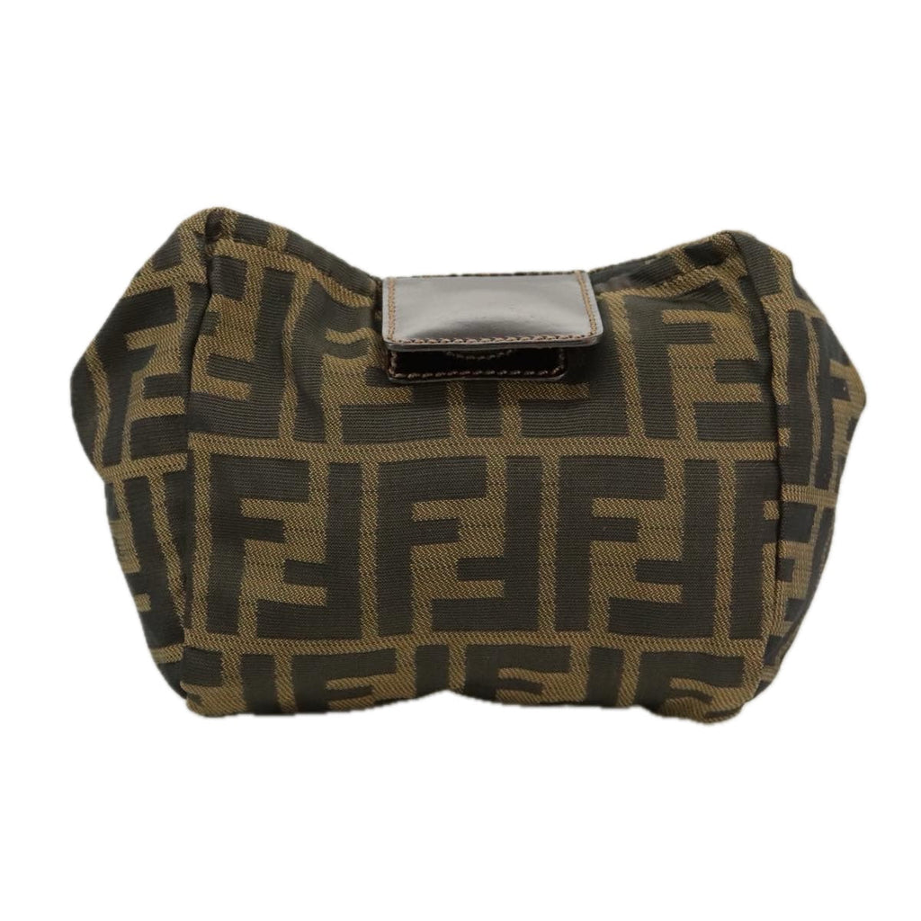 FENDI Zucca Canvas Pouch Brown Black yk15922