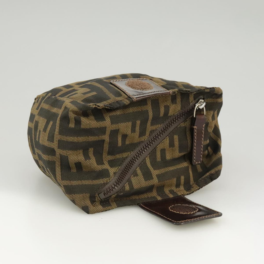 FENDI Zucca Canvas Pouch Brown Black yk15922