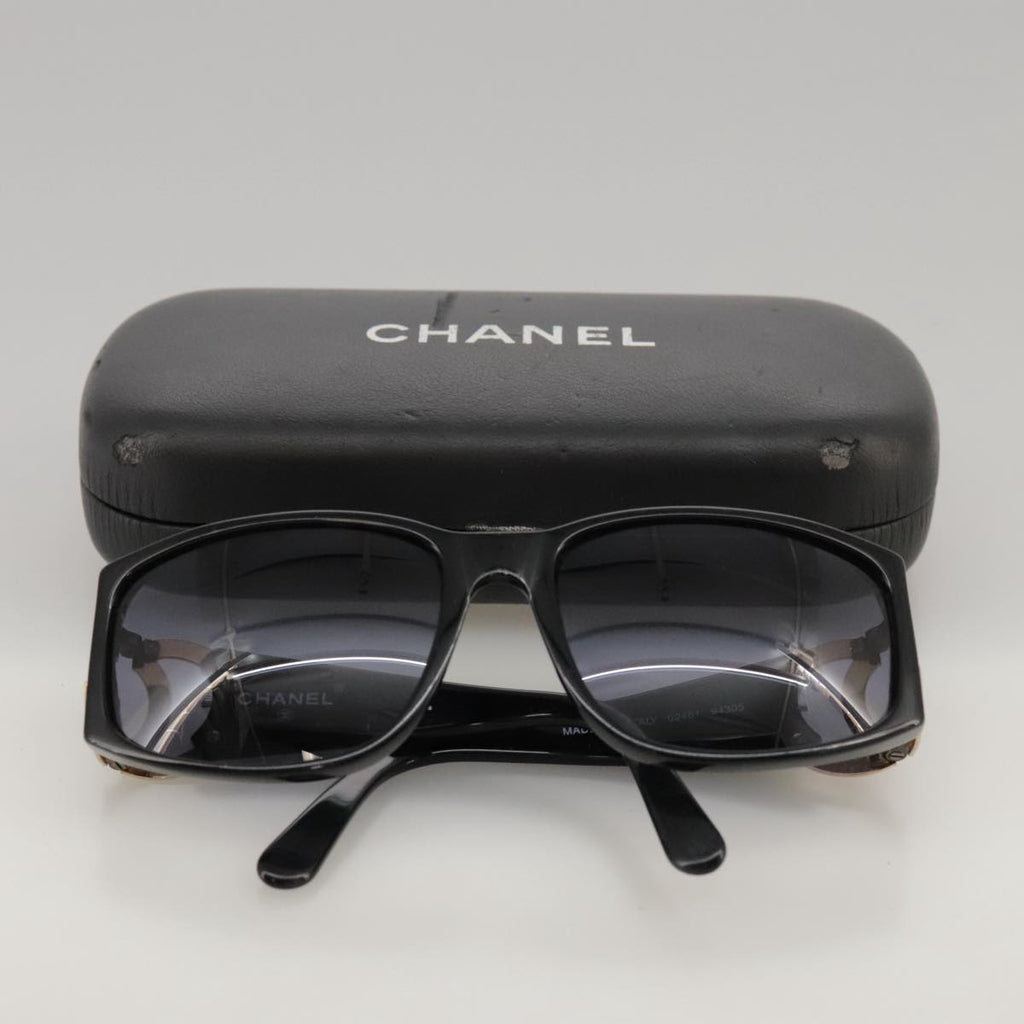 CHANEL Sunglasses plastic Black CC yk15965