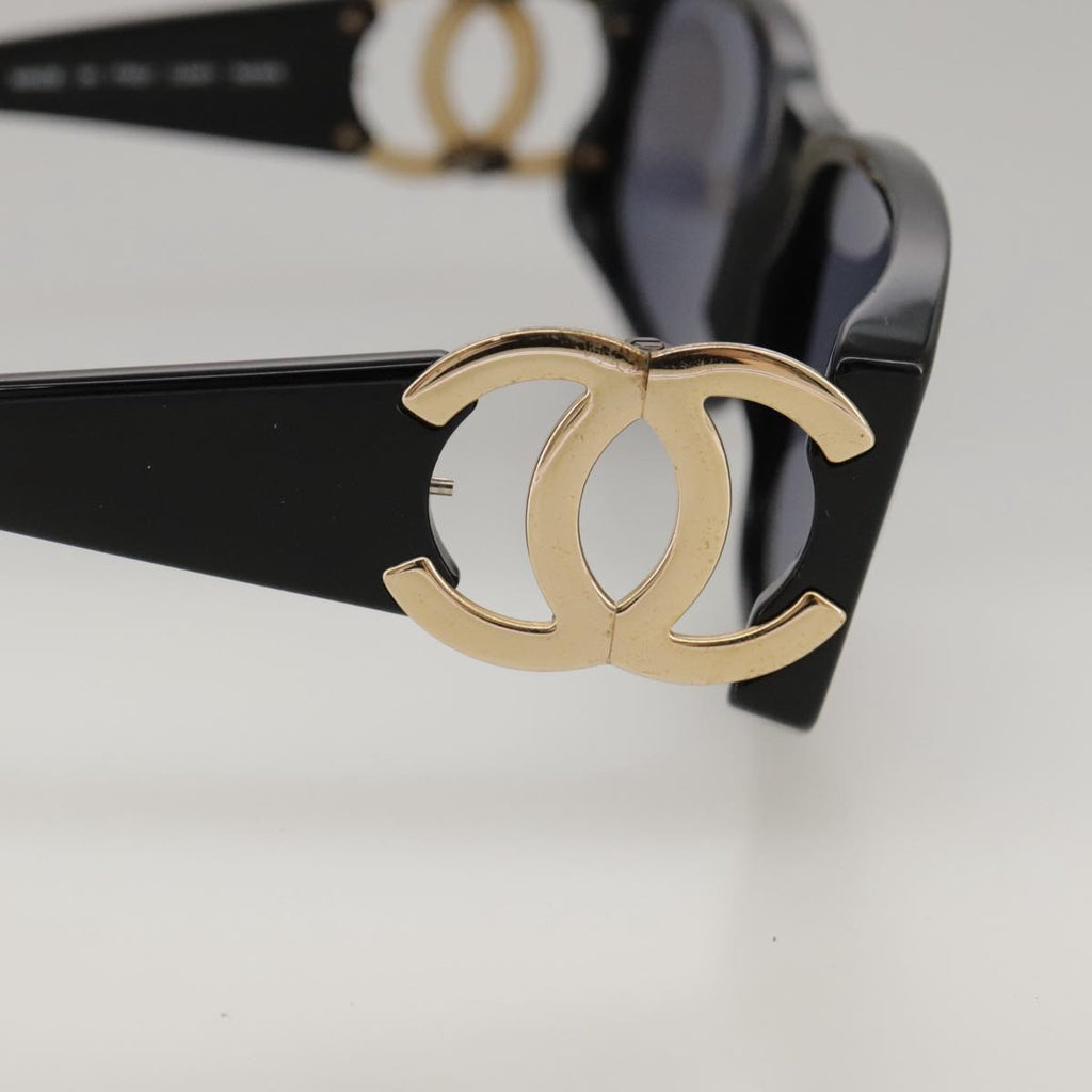 CHANEL Sunglasses plastic Black CC yk15965