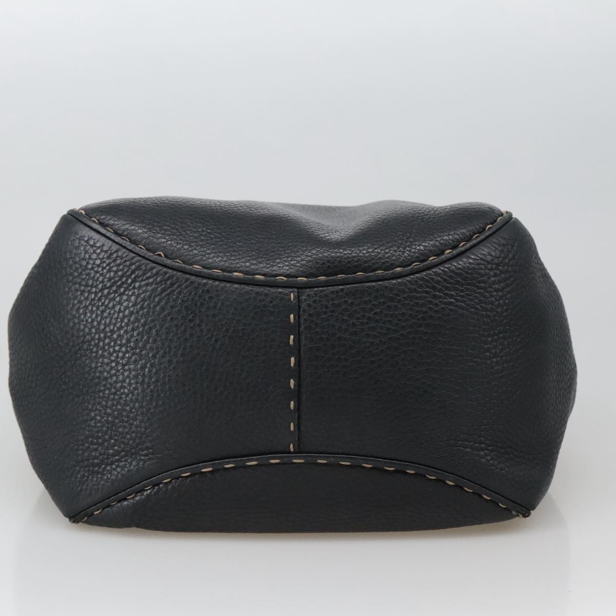 FENDI Celeria Tote Bag Leather Black Gold yk15995