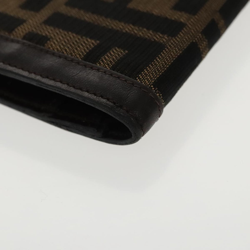 FENDI Zucca Canvas Wallet Black Brown yk16013
