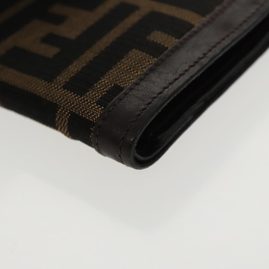 FENDI Zucca Canvas Wallet Black Brown yk16013