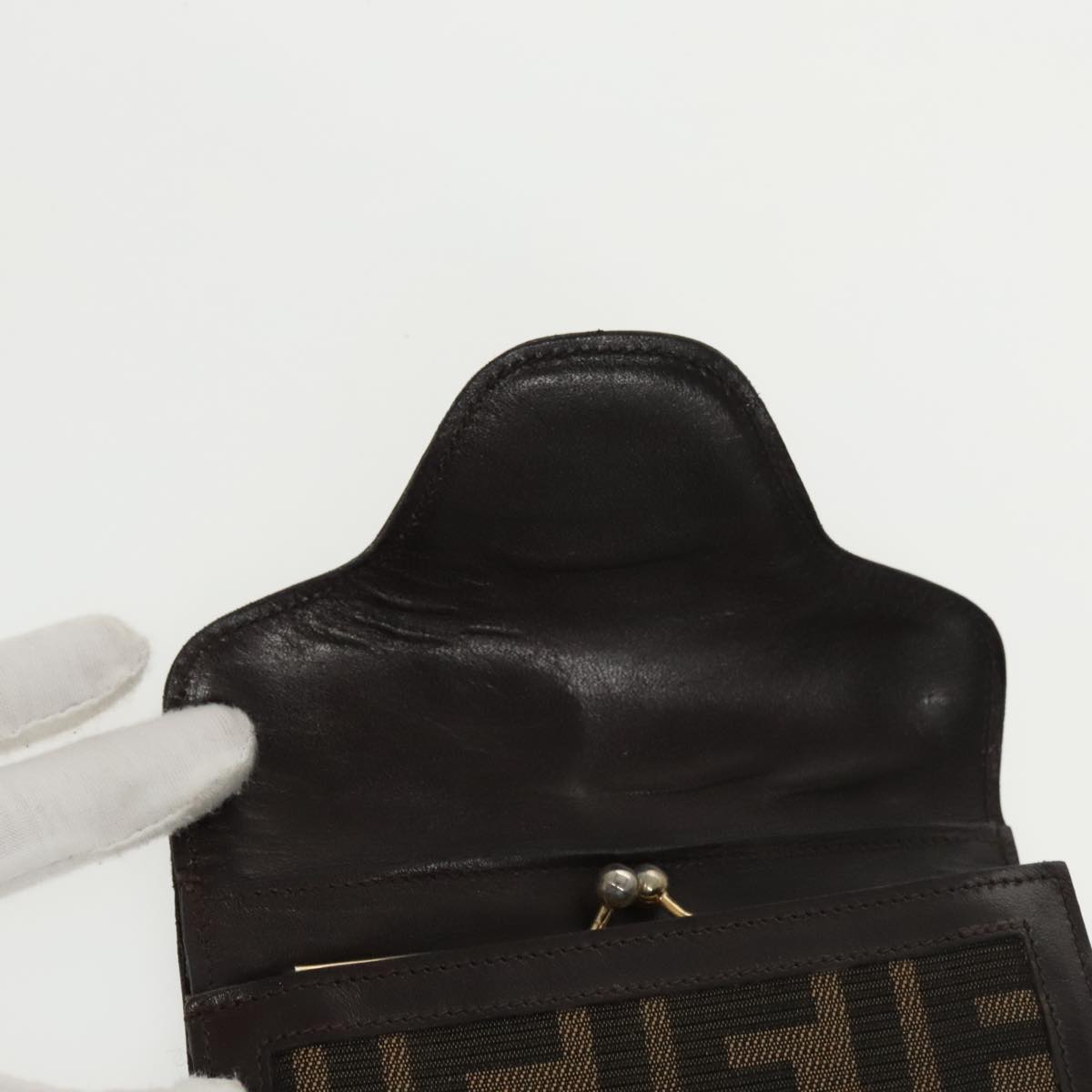 FENDI Zucca Canvas Wallet Black Brown yk16013