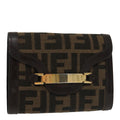 FENDI Zucca Canvas Wallet Black Brown yk16013