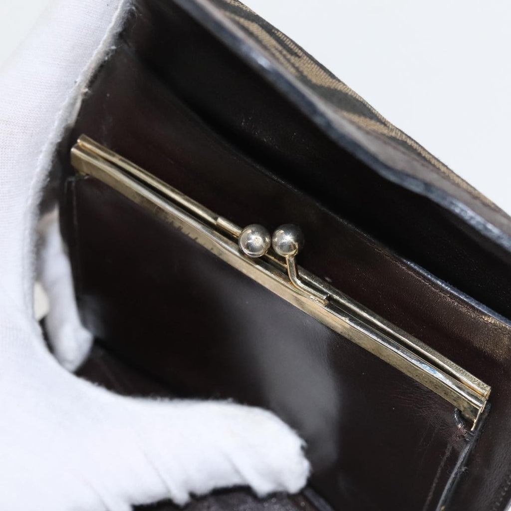 FENDI Zucca Canvas Wallet Black Brown yk16013