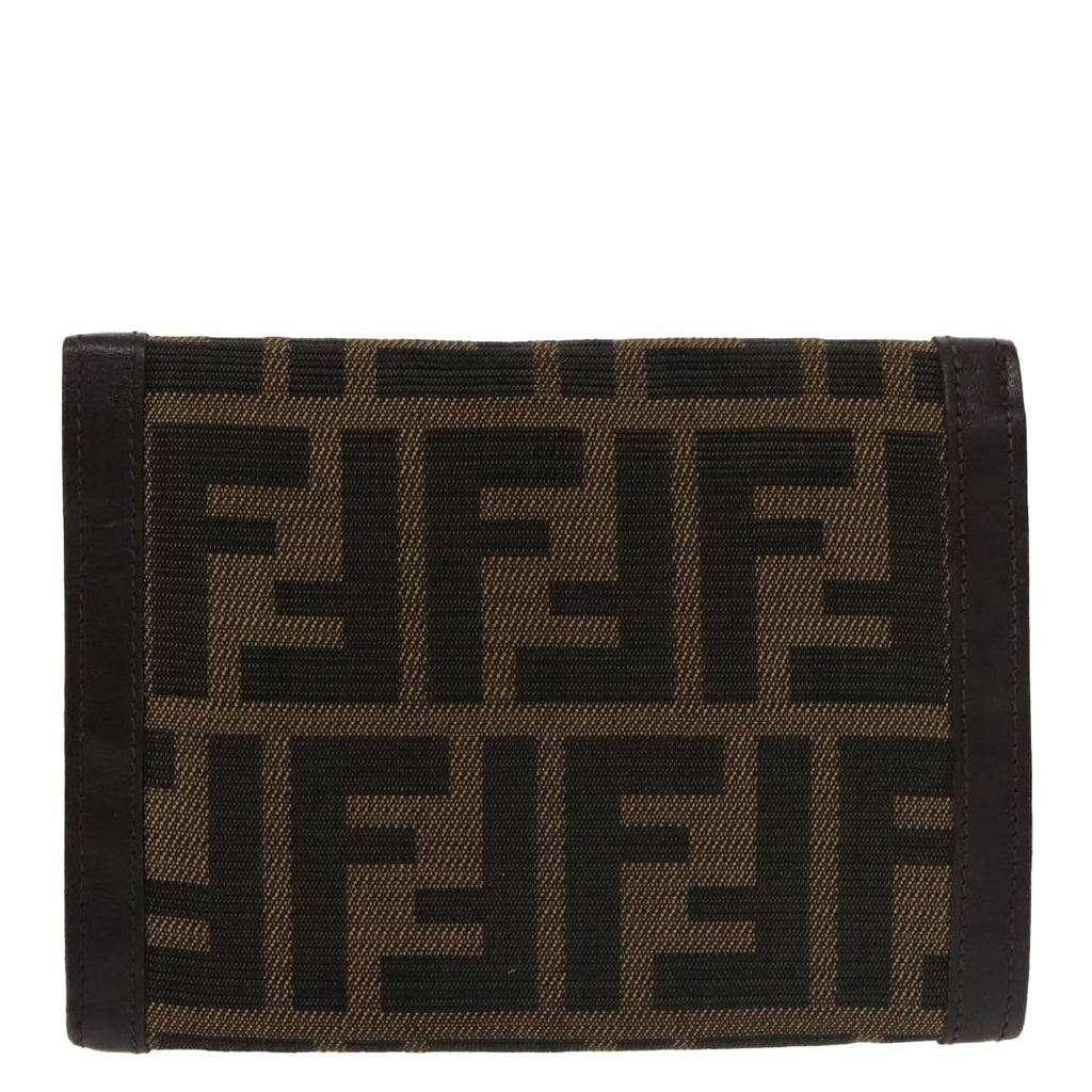 FENDI Zucca Canvas Wallet Black Brown yk16013