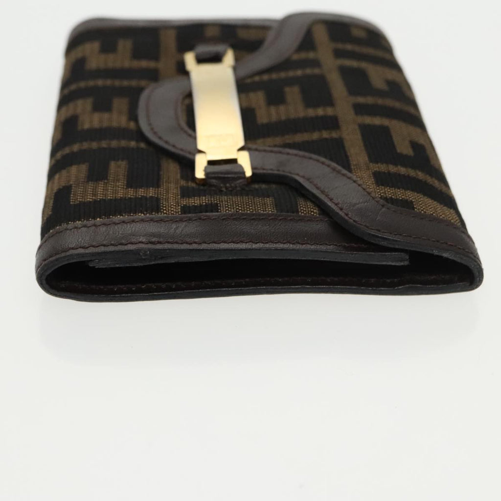 FENDI Zucca Canvas Wallet Black Brown yk16013