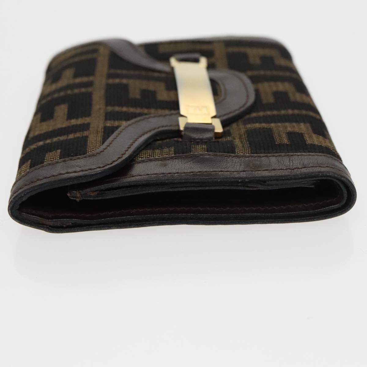 FENDI Zucca Canvas Wallet Black Brown yk16013