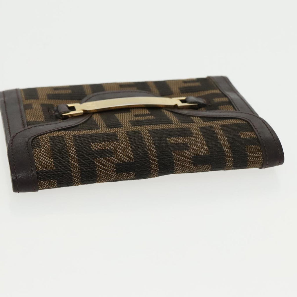 FENDI Zucca Canvas Wallet Black Brown yk16013