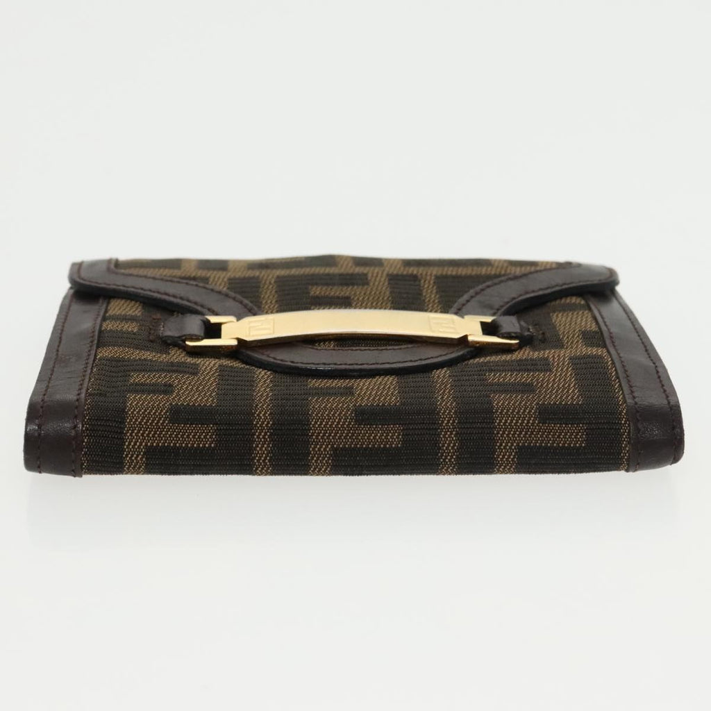 FENDI Zucca Canvas Wallet Black Brown yk16013