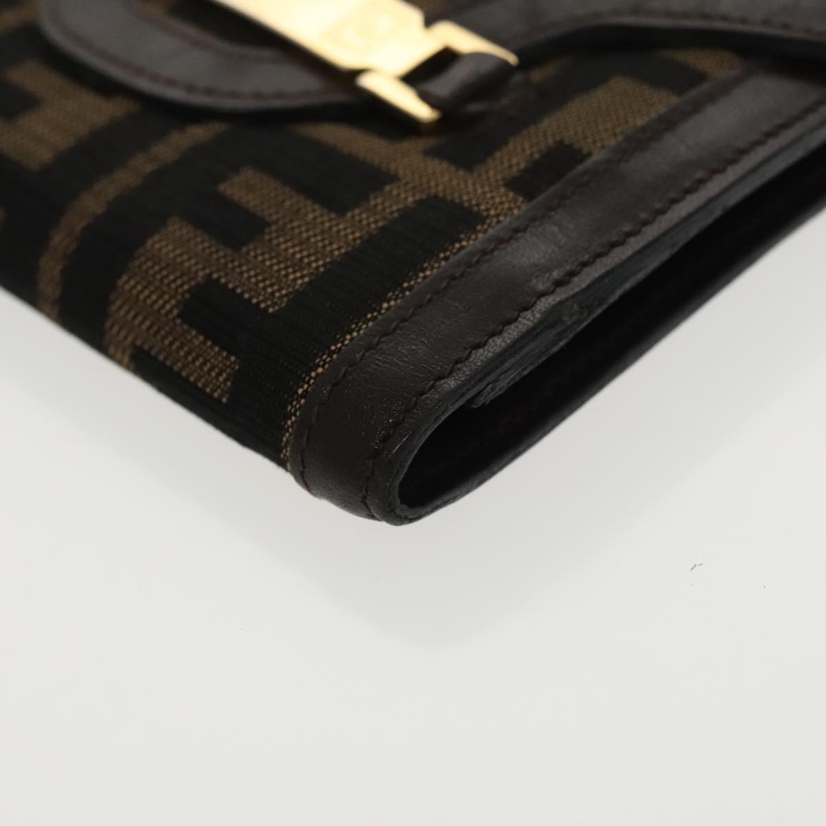 FENDI Zucca Canvas Wallet Black Brown yk16013